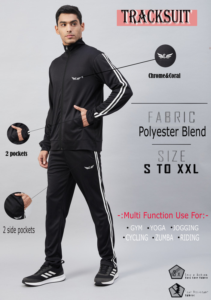 Buy Chrome Coral Solid Men Track Suit Online at Best Prices in