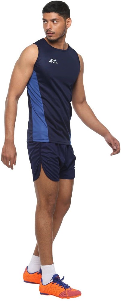 Nivia Destroyer Football Jersey Set for Men (Navy Blue/Royal Blue