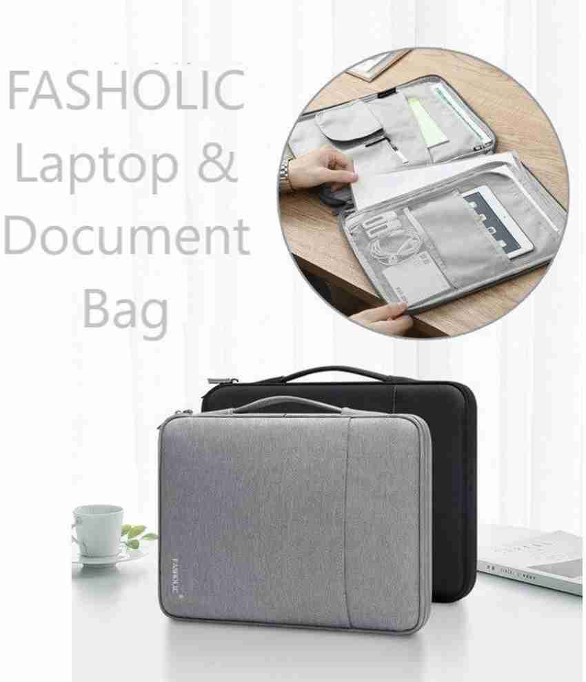 HANDCUFFS Travel File Organizer Multifunctional Waterproof 3 Layer Document  Storage Bag with Lock for Laptop Passport Documents Files Certificates  (Black) BLACK - Price in India