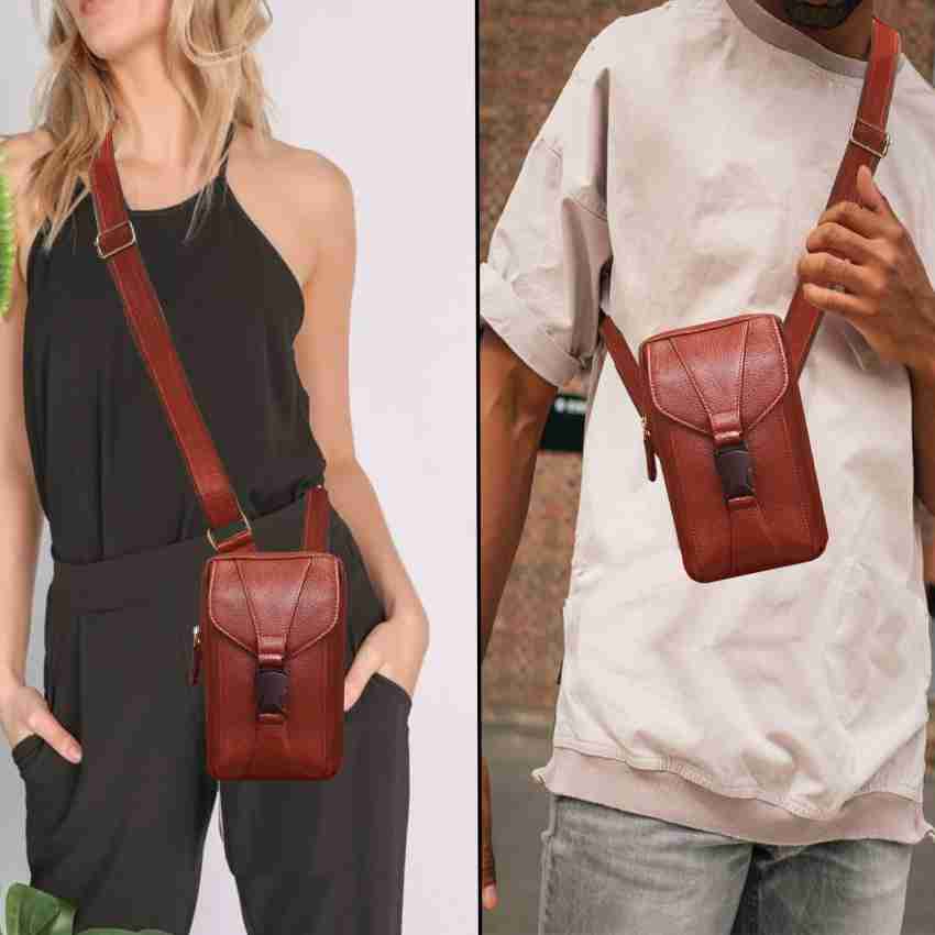 Mens Leather Sling Bag, Travel Document Holder, Sling Bag, Crossbody Bag  Men 