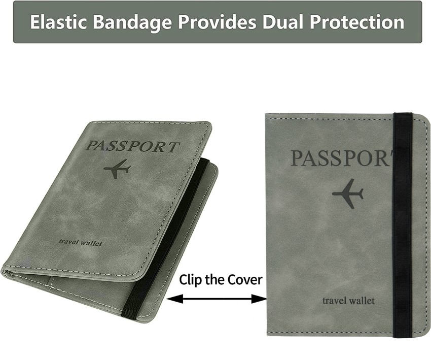 STORITE RFID Blocking PU Leather Passport Cover Wallet Organizer Travel  Document Holder Grey - Price in India