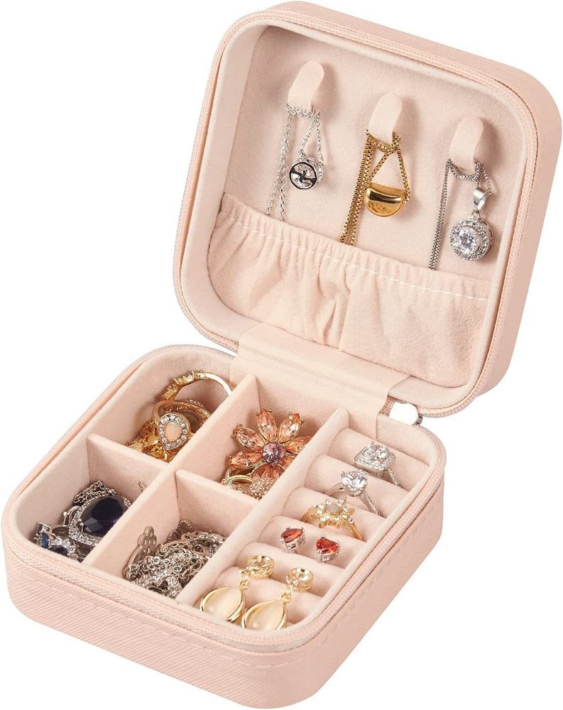 HANDCUFFS PU Leather Small Jewelry Box Travel Portable Jewellery