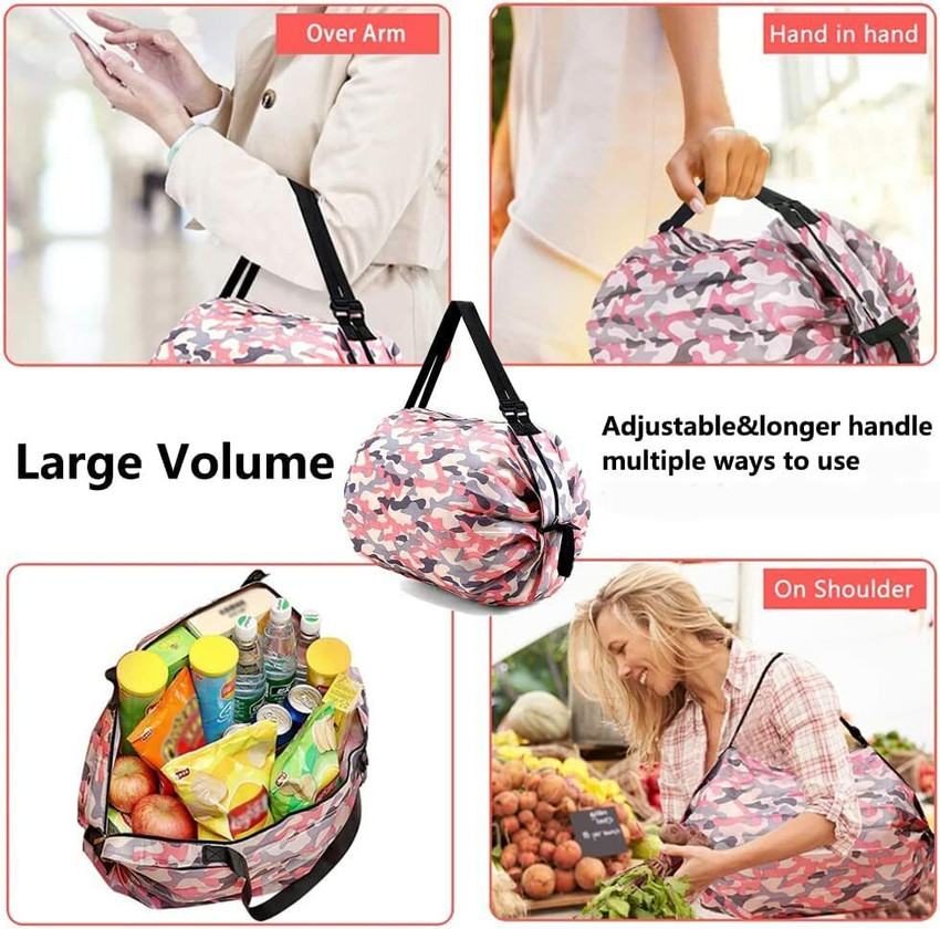 Flipkart Stockyhut Folding Shopping Bag with Zipper Nylon Waterproof Travel Luggage Portable Bag Waterproof Multipurpose Bag Multipurpose Bag