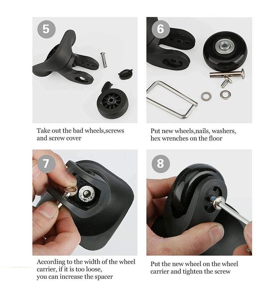 Luggage trolley wheels replacement on sale