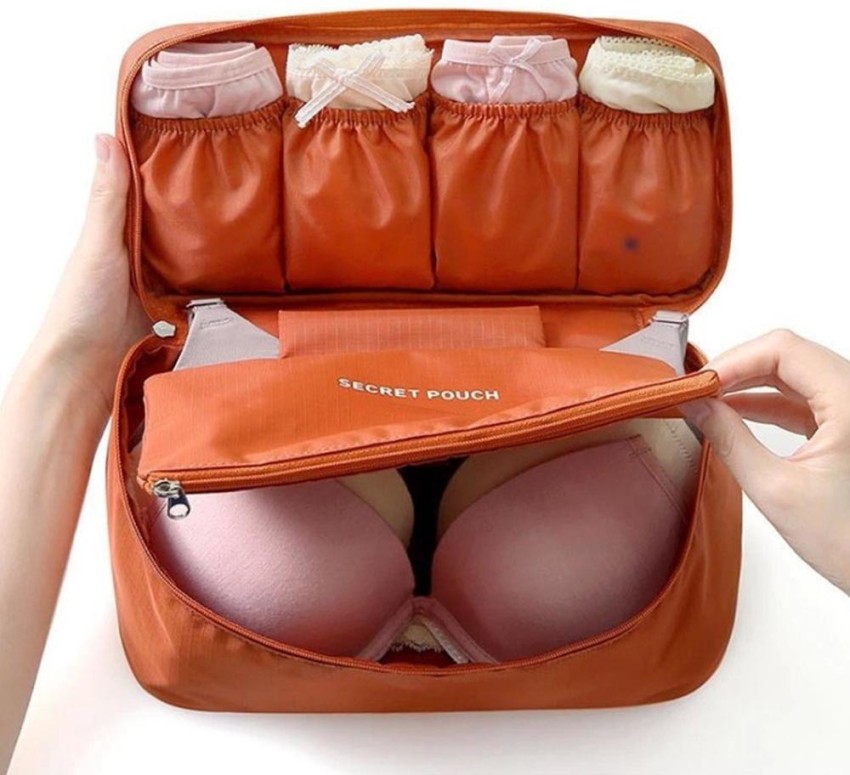 FLIPXEN Women Travel Bra Underwear Lingerie Organizer Bag Cosmetic Makeup  Toiletry Bag MULTICOLOR - Price in India