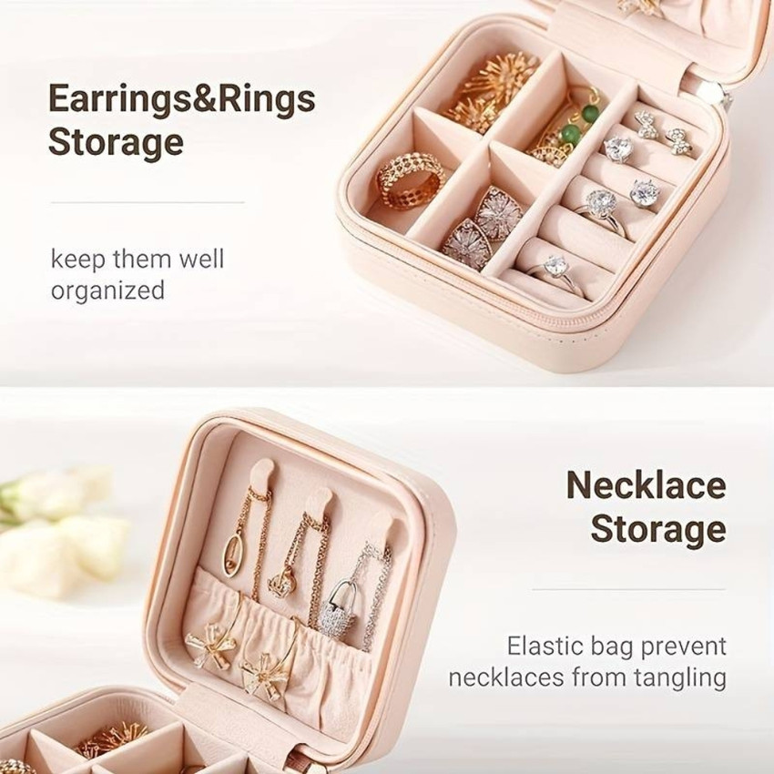 MBA GIFT WALA Mini Jewelry Box Travel Case For Rings Earrings Necklace Home Organizer Zipper Display Storage Box Small Portable Storage Container Vanity Box Price in India Buy MBA GIFT WALA