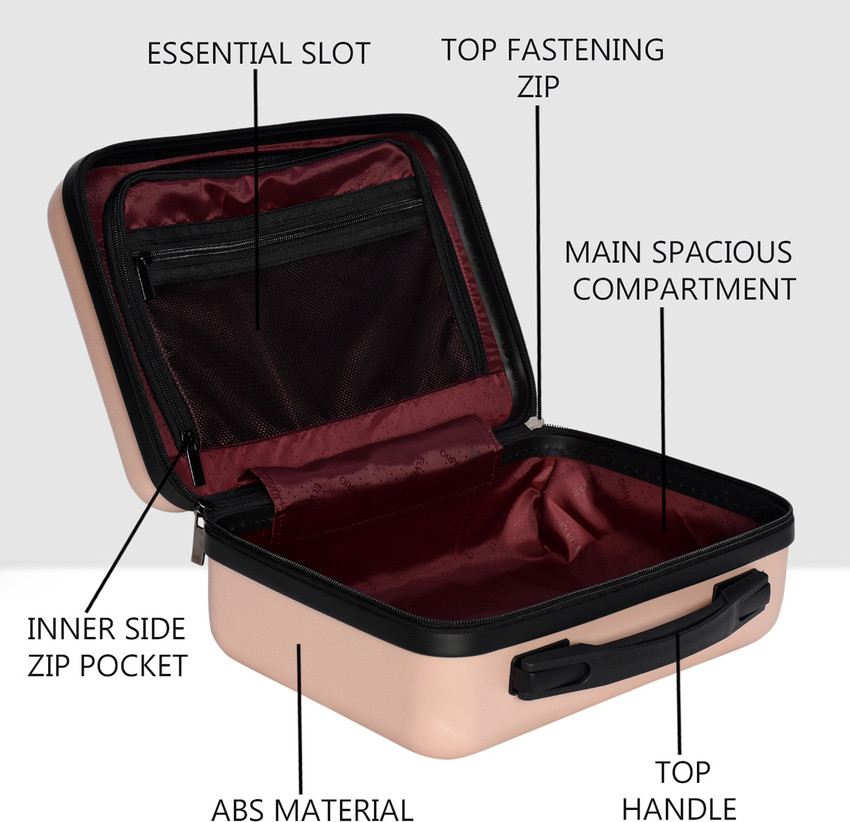 ELVITARIO Makeup Travel Case Hand Luggage Small Suitcase Cosmetic Vanity Bag Pink Price in India Flipkart