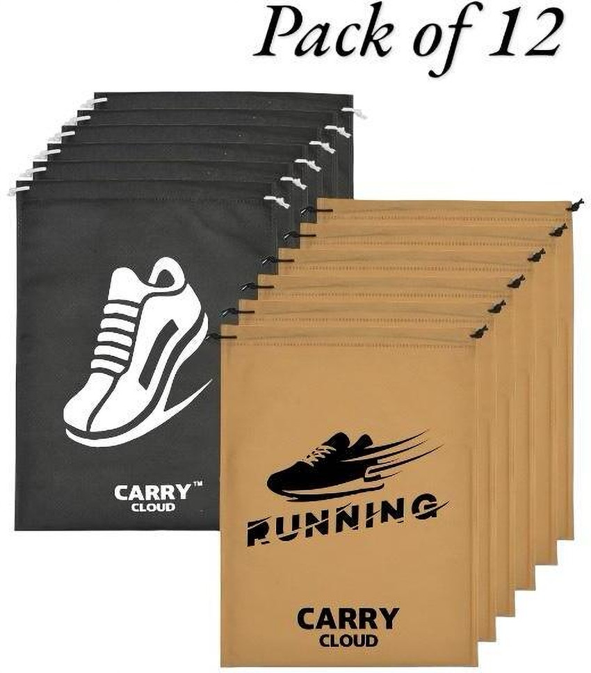 CARRY CLOUD Shoe Bag Pack of 12 Running Design Travel Organizer Travel Storage Pouches Beige Black Price in India Flipkart