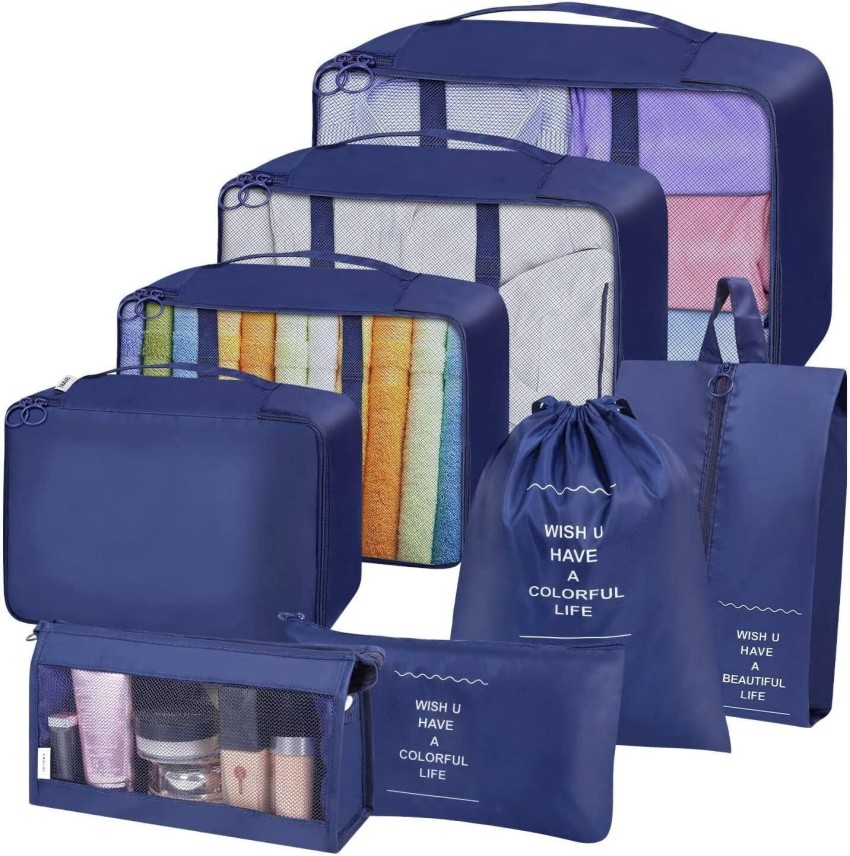 New 8pcs/set Pink Travel Luggage Organizer Bags Suitcase Packing Cubes Set