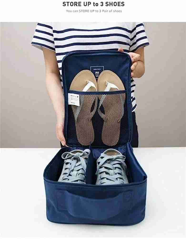 ANTLER CO. Travel Portable Shoe Holder Storage Bag Footwear Organiser Pouch Multicolour Navy Blue Blue Purple Black Price in India Flipkart