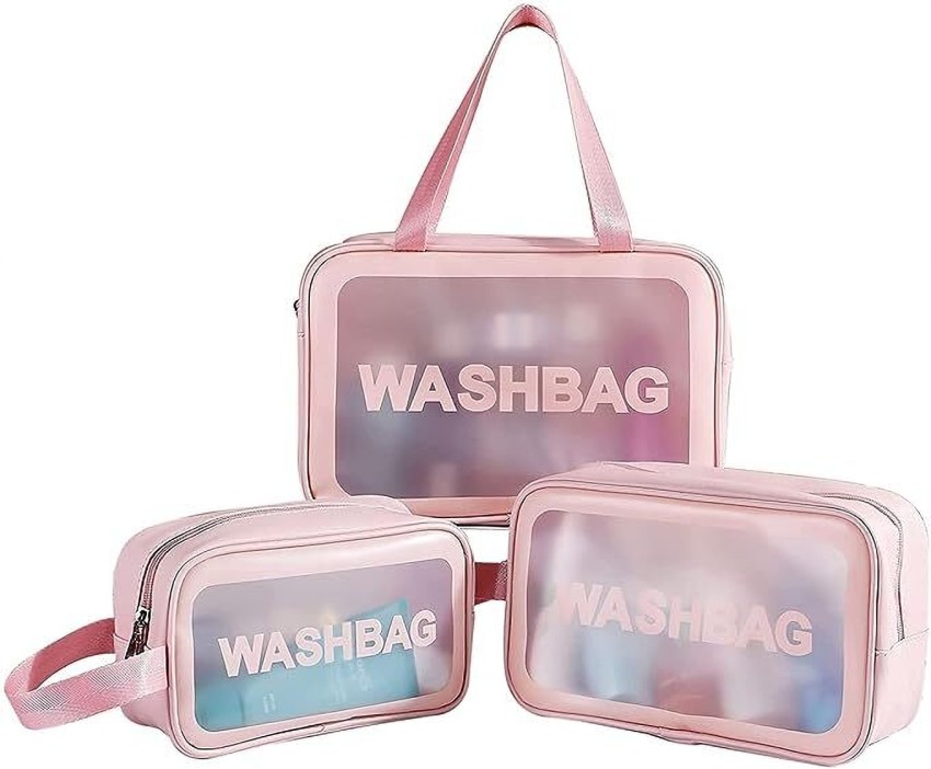 PAVITYAKSH WASH BAG SET OF 3 PCS Waterproof PVC Cosmetic Bags