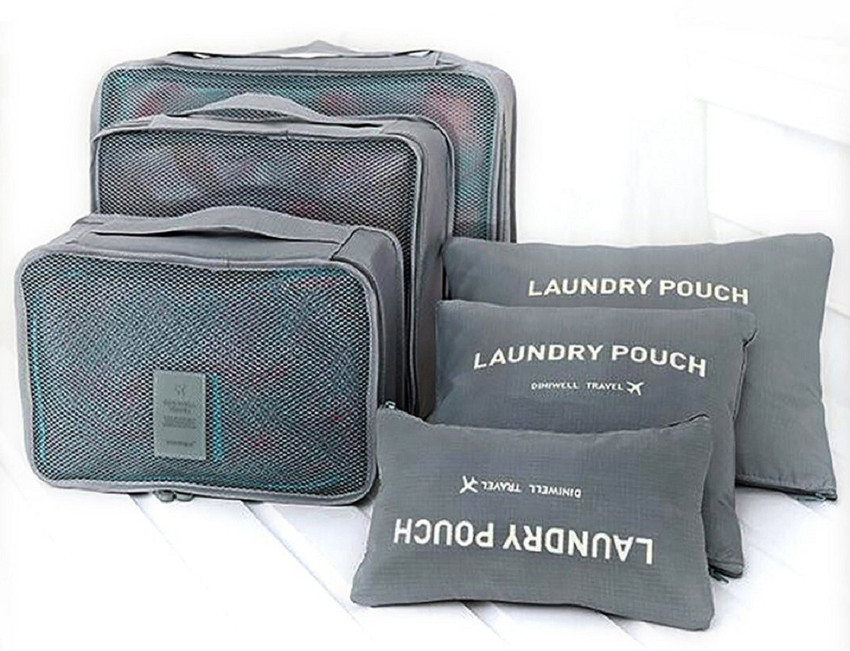 Kanha Waterproof Travel 6 in 1 Laundry Pouch Cosmetic Make up Storage Bag Organizer Grey Gray Price in India Flipkart