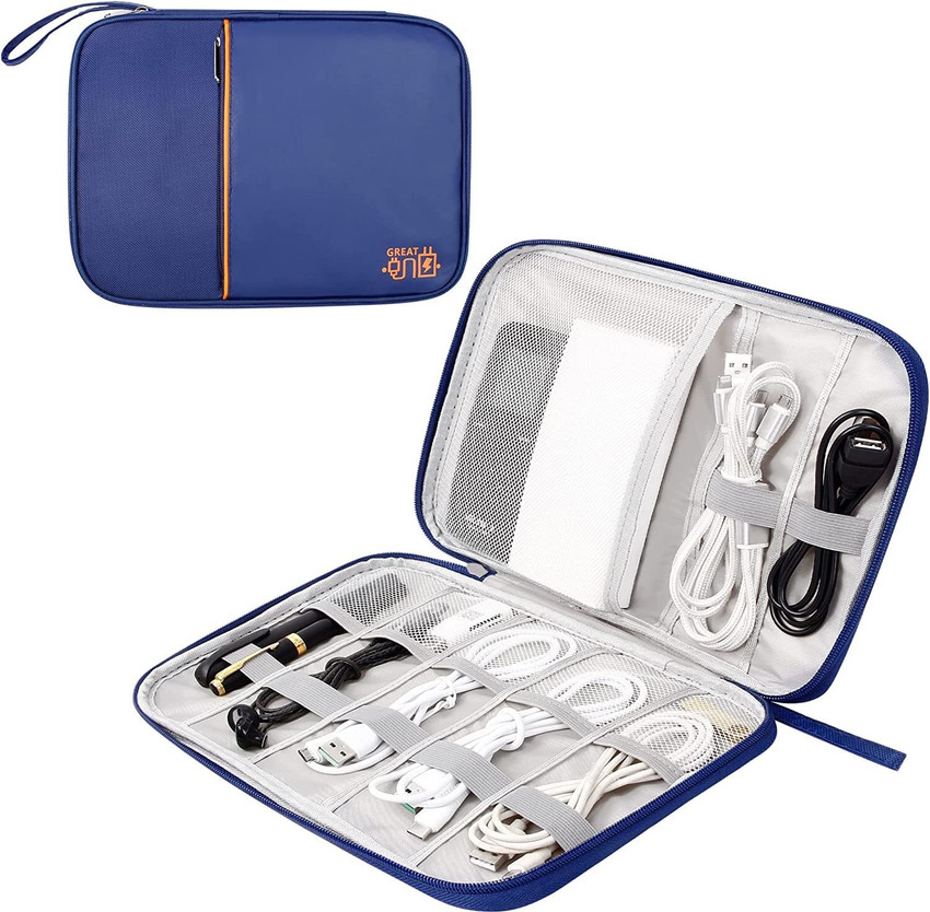 4tens Single Layer Electronic Gadget Organizer Case Tech Kit Accessories Organizer Bag Blue Price in India Flipkart