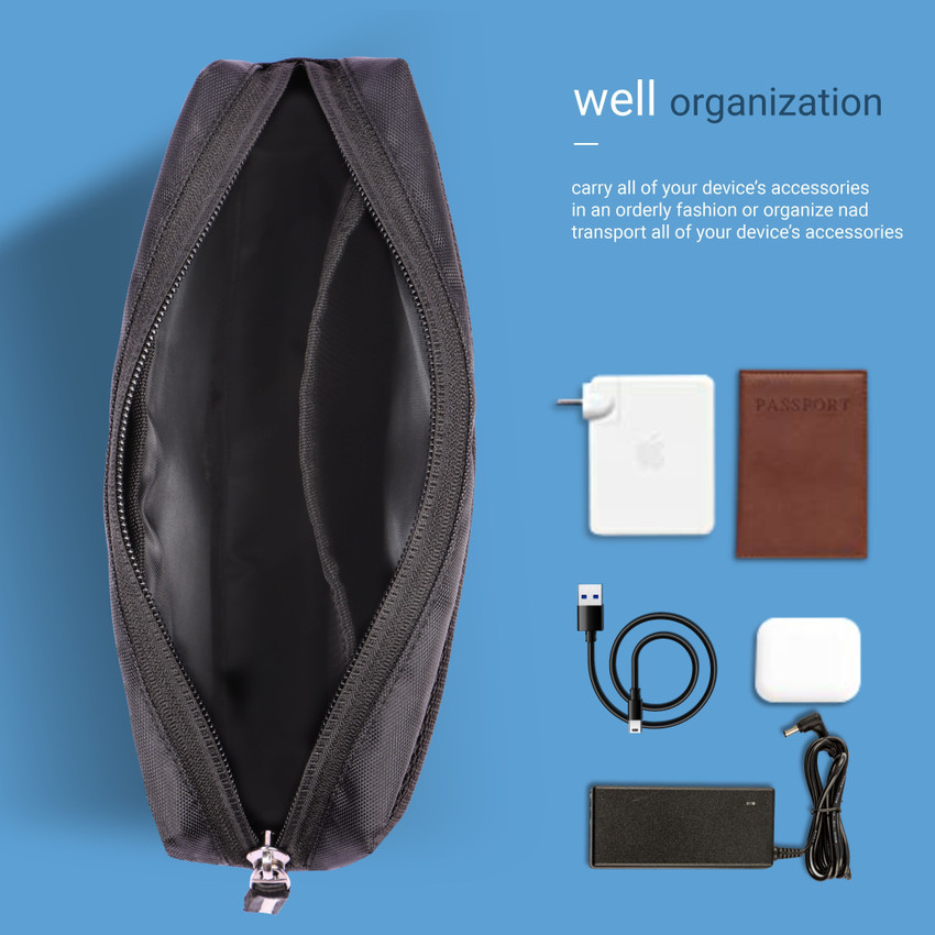 CRASOME Travel Organizer Bag Cover Pouch for Mouse USB Charger Cables Hard Disk Black Price in India Flipkart