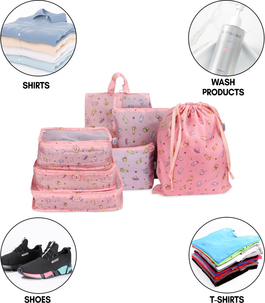 NFI Essentials Foldable Organiser For Bra, Underwear & Socks - Set Of 3 -  Pink (Free Size)