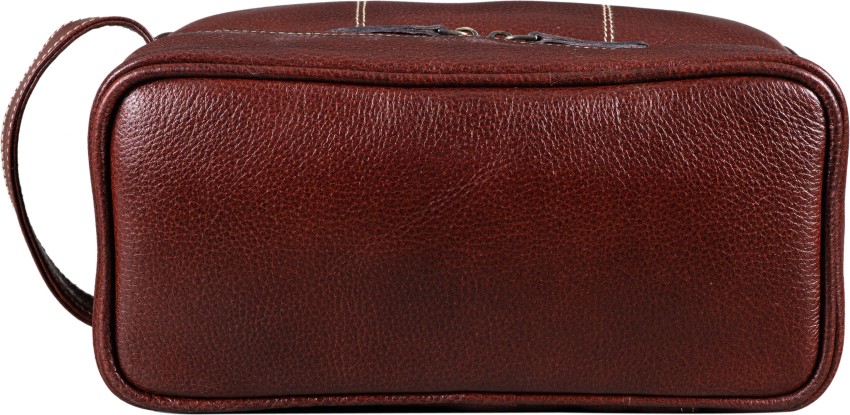 BRAND LEATHER 100% Genuine Leather Stylish Travel Saving Kit Bag