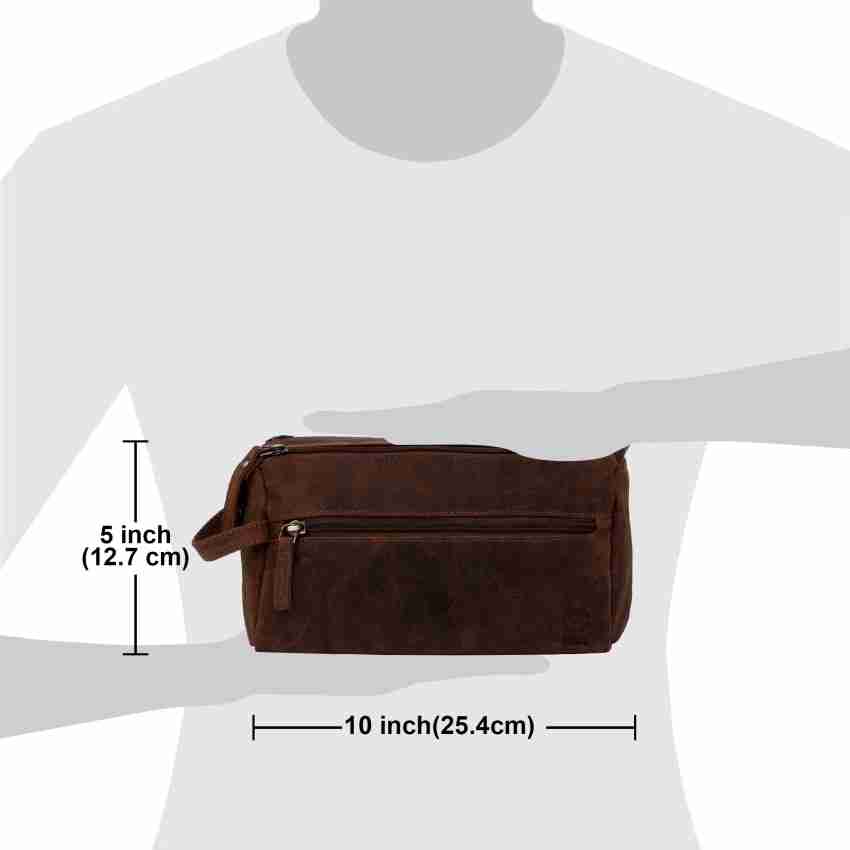 Leather Wash Bag with Carry Handle