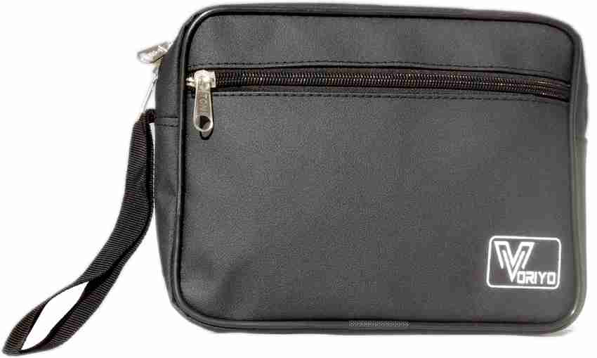 Voriyo Hand Cash Bag for Men Artificial Leather with Water Resistance Black Travel Shaving Bag Price in India Buy Voriyo Hand Cash Bag for Men Artificial Leather with Water Resistance Black