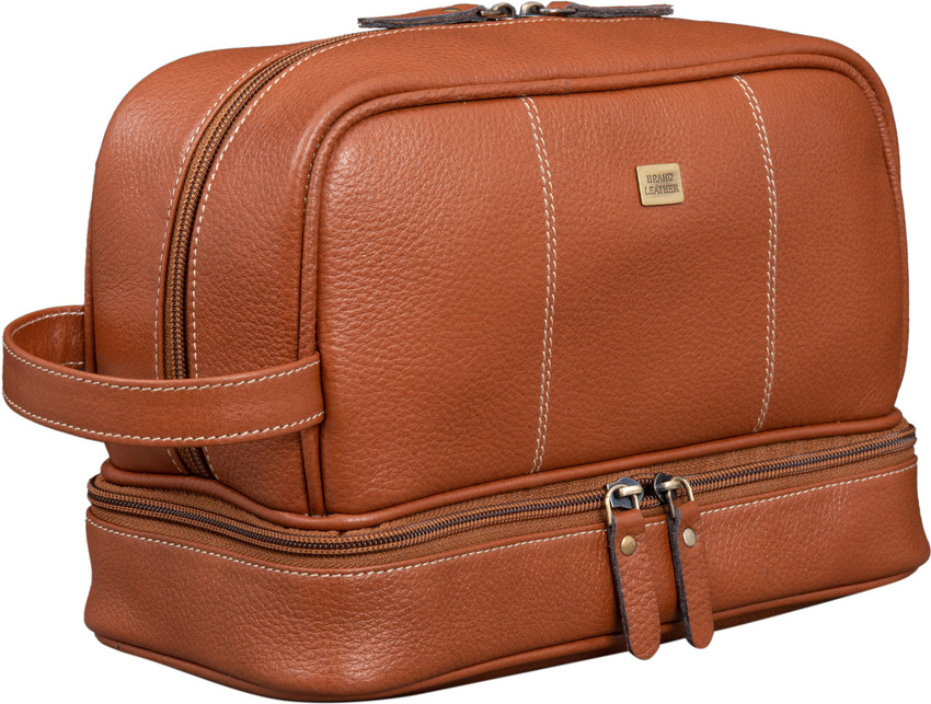 Leather discount shaving bag
