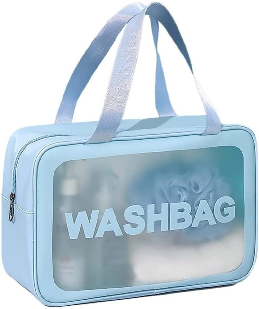 SIGNATIZE Toiletry Bag Women Translucent Waterproof Makeup Cosmetic Travel Organizer Bag Blue Price in India Flipkart