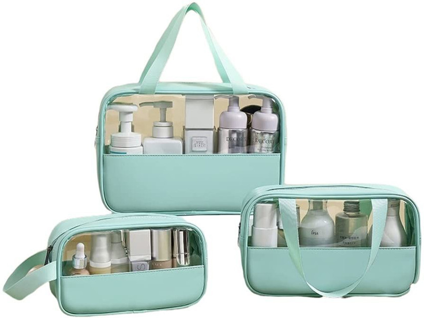 PAGALY Clear Transparent Makeup Pouch Set Cosmetic Organizer Bag Travel Toiletry Kit Pink Price in India Flipkart