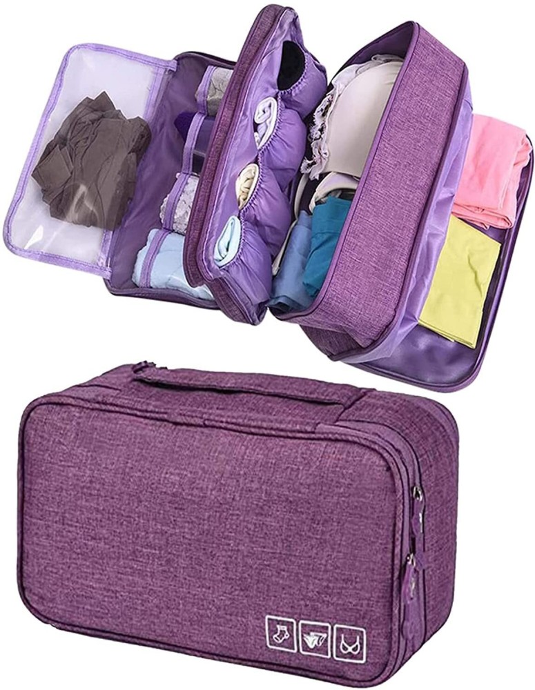Armar Portable 3 Layer Lingerie Organizer Toiletry Travel Bag Purple -  Price in India