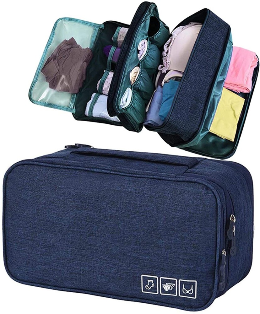 KEETLY 3 Layer Lingerie Organizer Bag Travel Pouch for Storage of