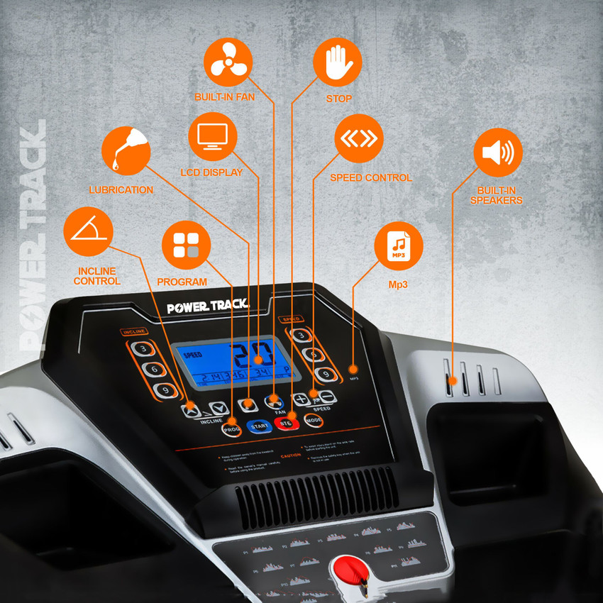 POWERTRACK Model PT 444 Semi Motorized Treadmill Treadmill