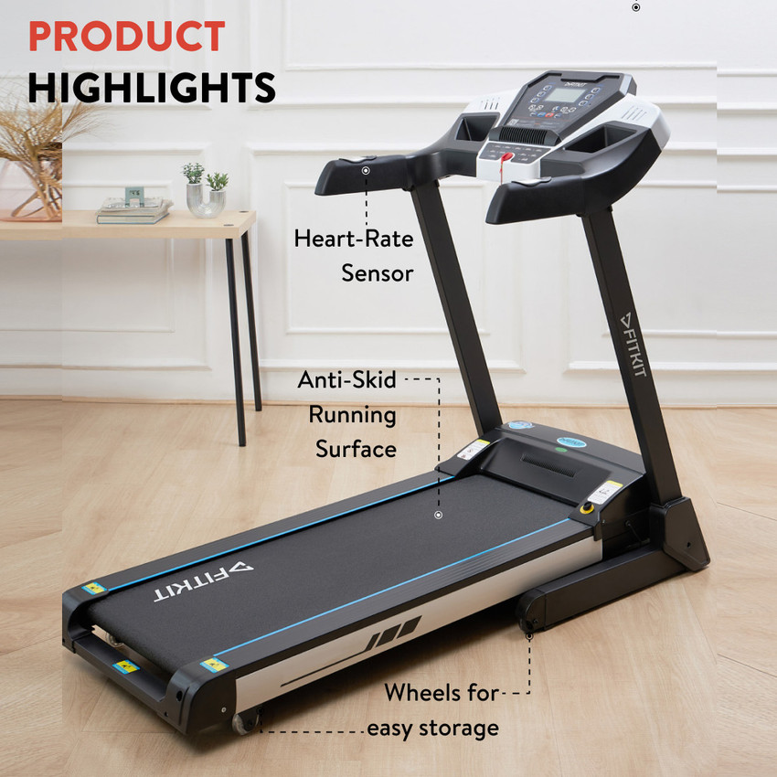 FITKIT by Cultsport by cult FT200S 4.5HP Peak Max Weight 110Kg 12 Preset Program For Home Gym Treadmill