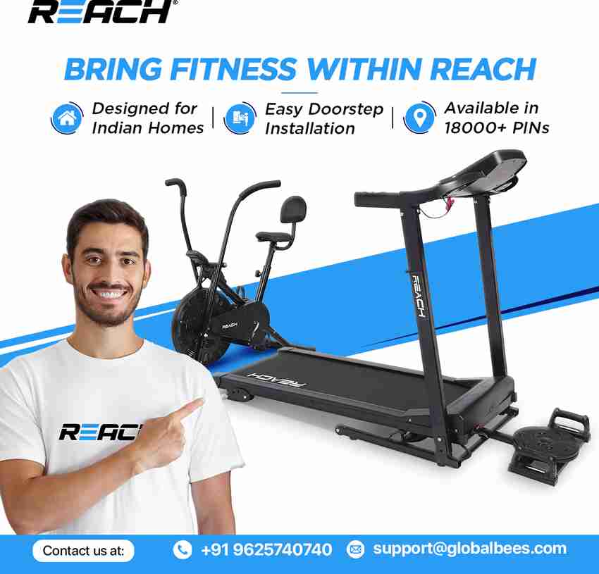Reach T 600 Motorized Treadmill Auto Incline Home Gym Best for Running Cardio Treadmill Buy Reach T 600 Motorized Treadmill Auto Incline Home Gym Best for Running Cardio Treadmill Online at Best Price...