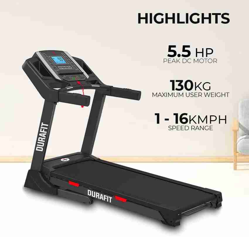 Durafit Mustang Peak 5.5 HP DC Motorized Treadmill Buy Durafit Mustang Peak 5.5 HP DC Motorized Treadmill Online at Best Prices in India Sports Fitness Flipkart