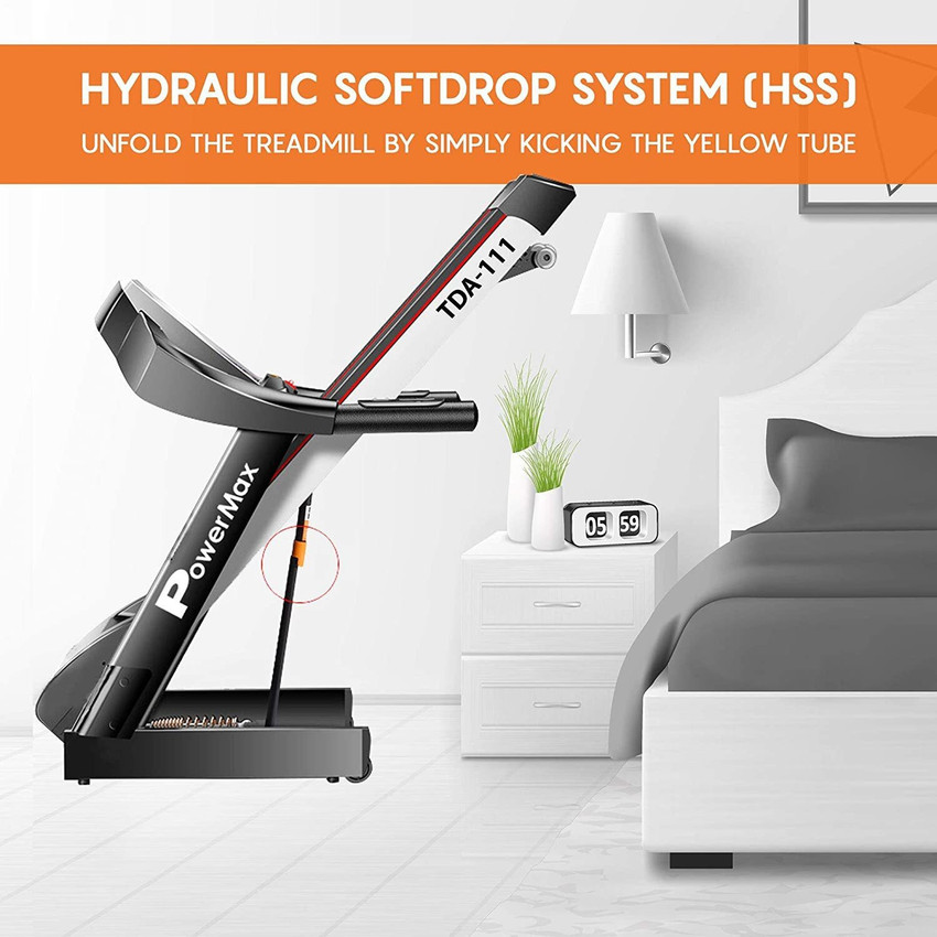 Powermax Fitness TDA 111 4HP Peak LCD Disp. BMI Spring Resistance Pro Workout Foldable Home Treadmill Buy Powermax Fitness TDA 111 4HP Peak LCD Disp. BMI Spring Resistance Pro Workout Foldable Home Tr...