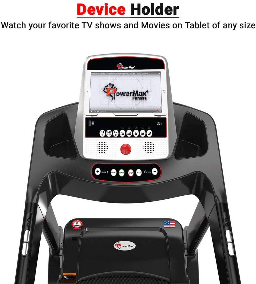 Powermax Fitness TAC 330 6HP Peak 15kmph 130kg Max Weight MP3 Preset Workout Foldable Home Treadmill Buy Powermax Fitness TAC 330 6HP Peak 15kmph 130kg Max Weight MP3 Preset Workout Foldable Home Trea...