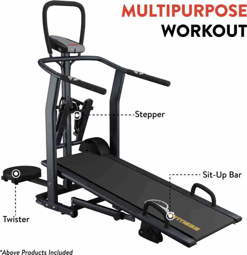 RPM Fitness by Cultsport RPM800 4 in 1 Multifunction with Diet Plan Trainer Led Sessions Manual Treadmill