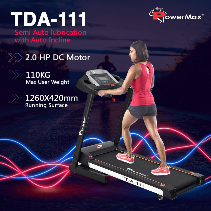 Powermax Fitness TDA 111 4HP Peak LCD Disp. BMI Spring Resistance Pro Workout Foldable Home Treadmill Buy Powermax Fitness TDA 111 4HP Peak LCD Disp. BMI Spring Resistance Pro Workout Foldable Home Tr...