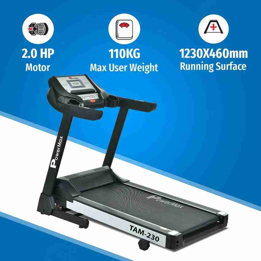 Powermax Fitness TAM 230 4HP Peak 110kg Max User Foldable 12 Programs MP3 Exercise Home Gym Treadmill Buy Powermax Fitness TAM 230 4HP Peak 110kg Max User Foldable 12 Programs MP3 Exercise Home Gym Tr...
