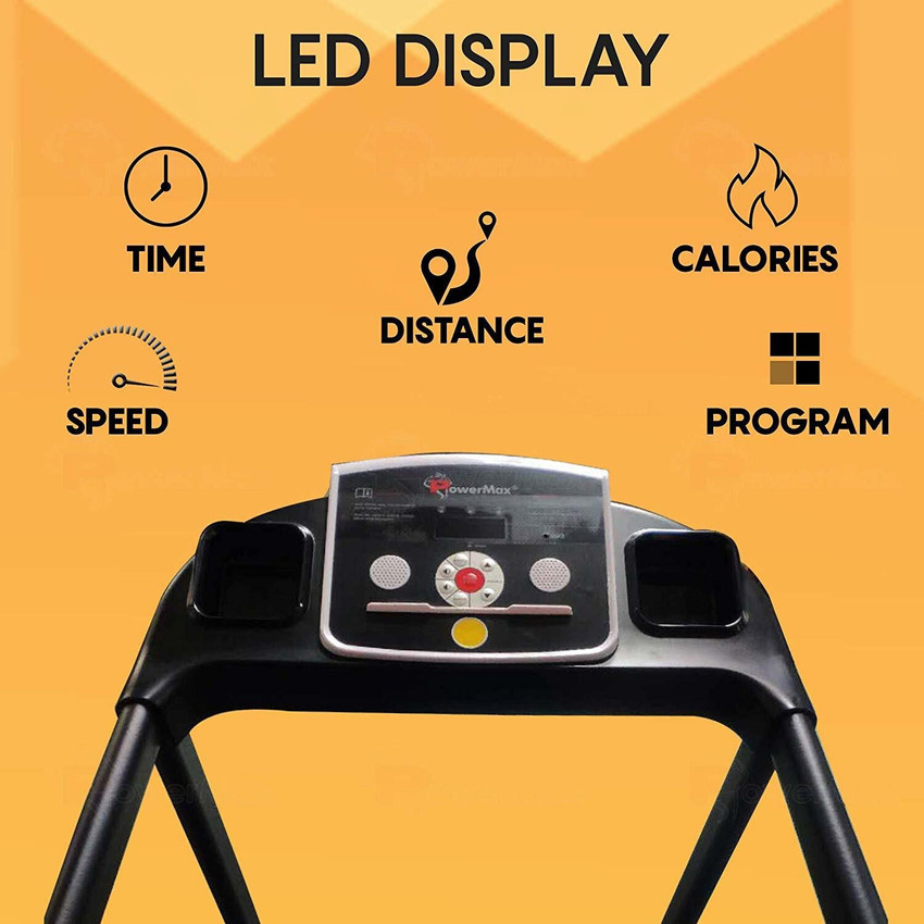 Buy Powermax Fitness TDM 101 4HP Peak LED Disp. User 100kg 12 Pre Set Programs Foldable Home Use Treadmill Online at Best Prices in India Sports Fitness Flipkart