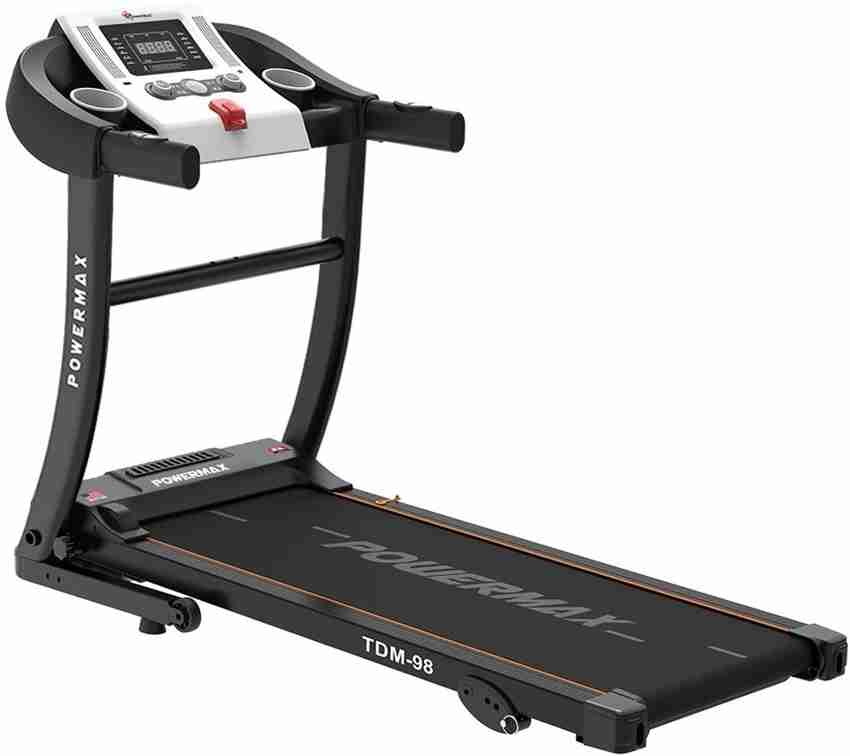 Buy Powermax Fitness TDM 98 4HP Peak USB AUX Connection LED Heart Rate Sensor Foldable Home Use Treadmill Online at Best Prices in India Sports Fitness Flipkart