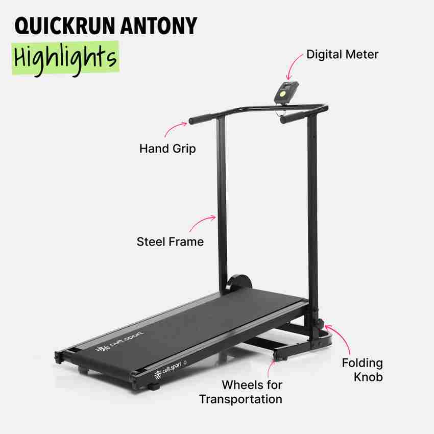 Cultsport quickrun Antony Manual with 110 Kg Max Weight I Foldable for Home Gym Treadmill Buy Cultsport quickrun Antony Manual with 110 Kg Max Weight I Foldable for Home Gym Treadmill