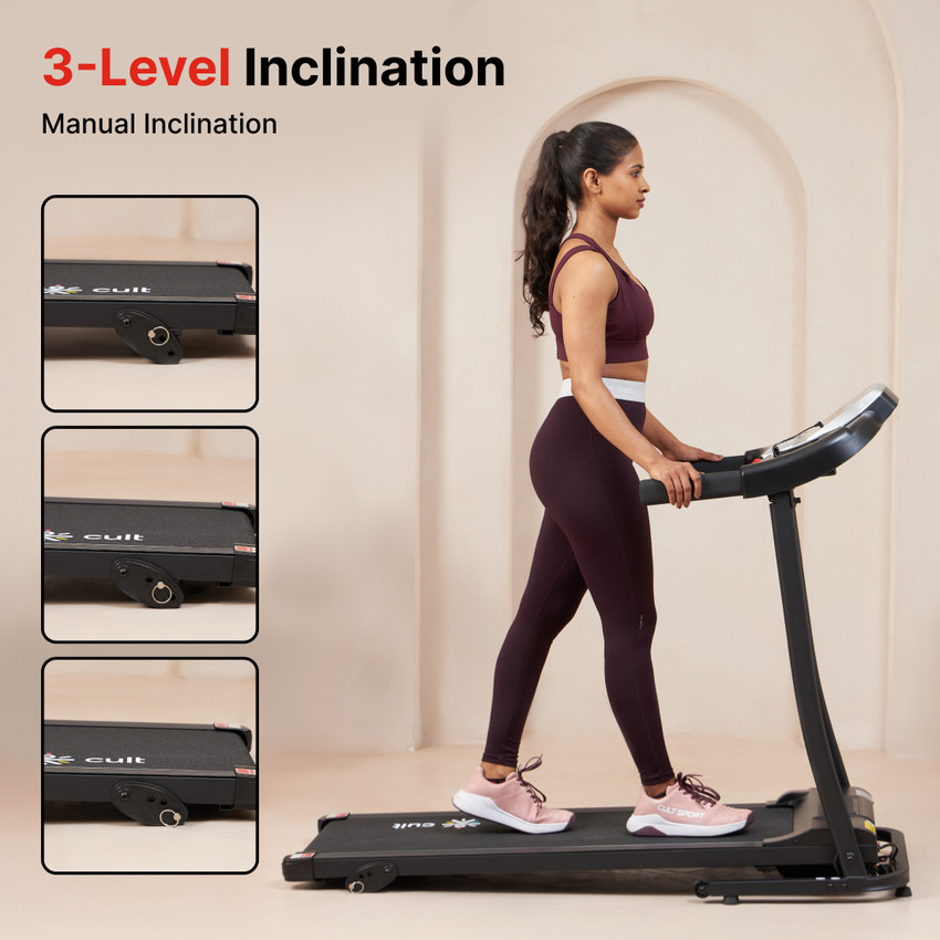 Cult S3.0 3HP Peak Max Weight 100kg with 3 Level Manual Incline For Home Gym Treadmill Buy Cult S3.0 3HP Peak Max Weight 100kg with 3 Level Manual Incline