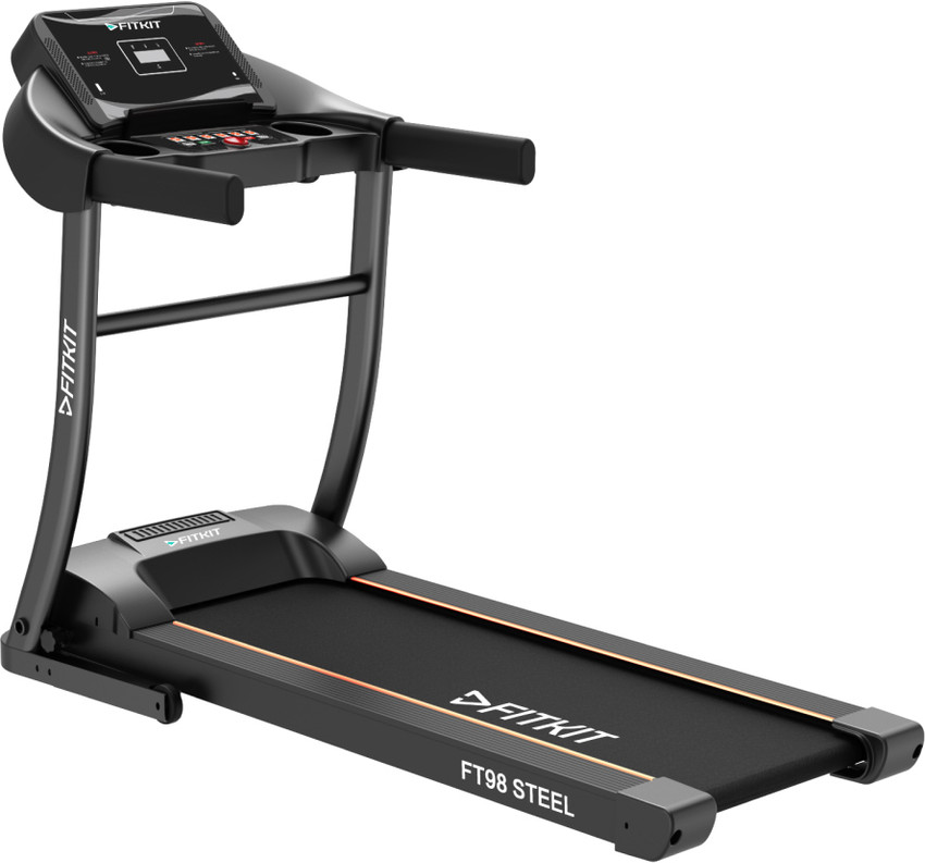 FITKIT by Cultsport FT98 Steel 3HP Peak with Max Weight 100kg Heartrate Sensor For Home Workout Treadmill