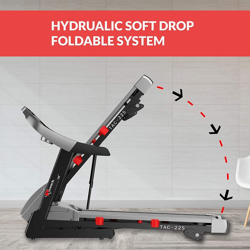 Powermax Fitness TAC 225 4HP Peak 12 Preset Workout Programs MP3 User 120kg Foldable Home use Treadmill Buy Powermax Fitness TAC 225 4HP Peak 12 Preset Workout Programs MP3 User 120kg Foldable Home us...