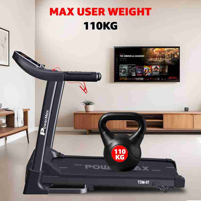 Powermax Fitness TDM 97 4HP Peak Pre set Workout Programs Heart Rate Sensor Foldable Home Use Treadmill Buy Powermax Fitness TDM 97 4HP Peak Pre set Workout Programs Heart Rate Sensor Foldable Home Us...