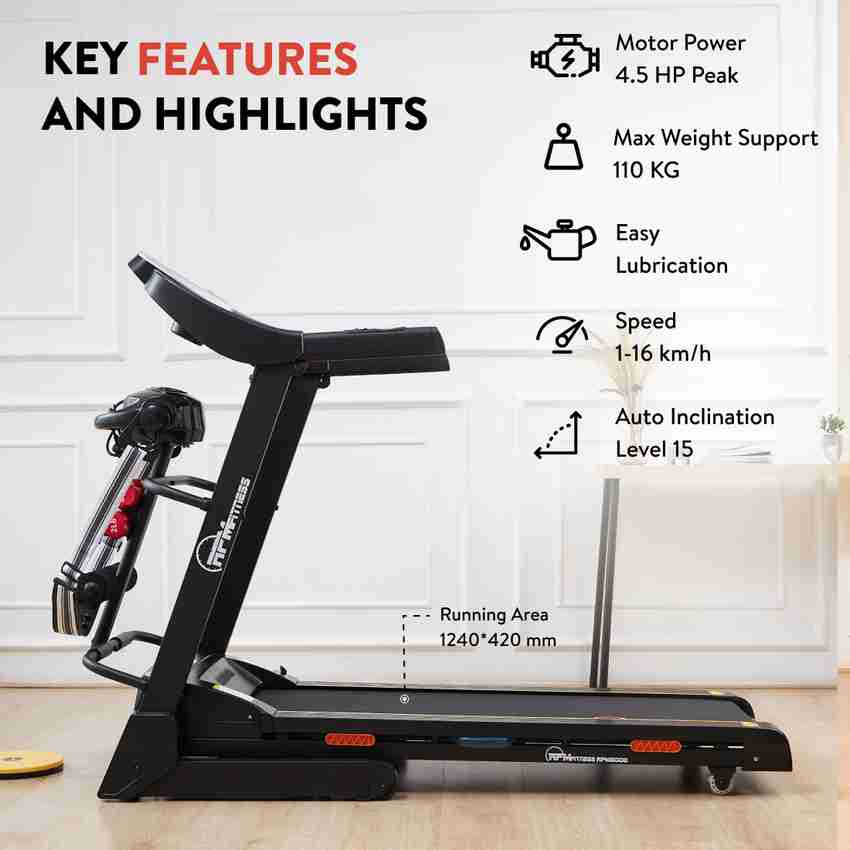 Buy RPM Fitness by Cultsport by cult RPM5000 4.5HP Peak Motorized Max Weight 110Kg For Home Gym Workout Treadmill Online at Best Prices in India Sports Fitness Flipkart