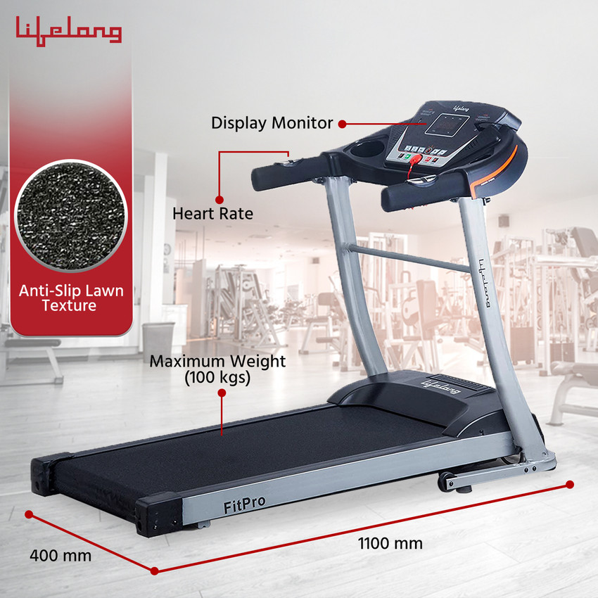 Lifelong LLTM09 Fit Pro 2.5HP with Heart Rate Sensor Motorized Treadmill Buy Lifelong LLTM09 Fit Pro 2.5HP with Heart Rate Sensor Motorized Treadmill Online at Best Prices in India Sports
