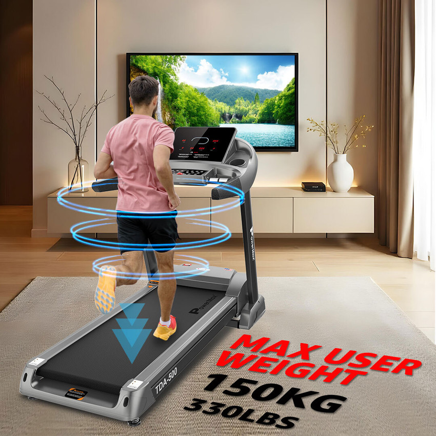 Powermax Fitness TDA 500 6HP Peak Preset Programs LCD Display Pro Workout at Home Gym use Treadmill Buy Powermax Fitness TDA 500 6HP Peak Preset Programs LCD Display Pro Workout at Home Gym use Treadm...