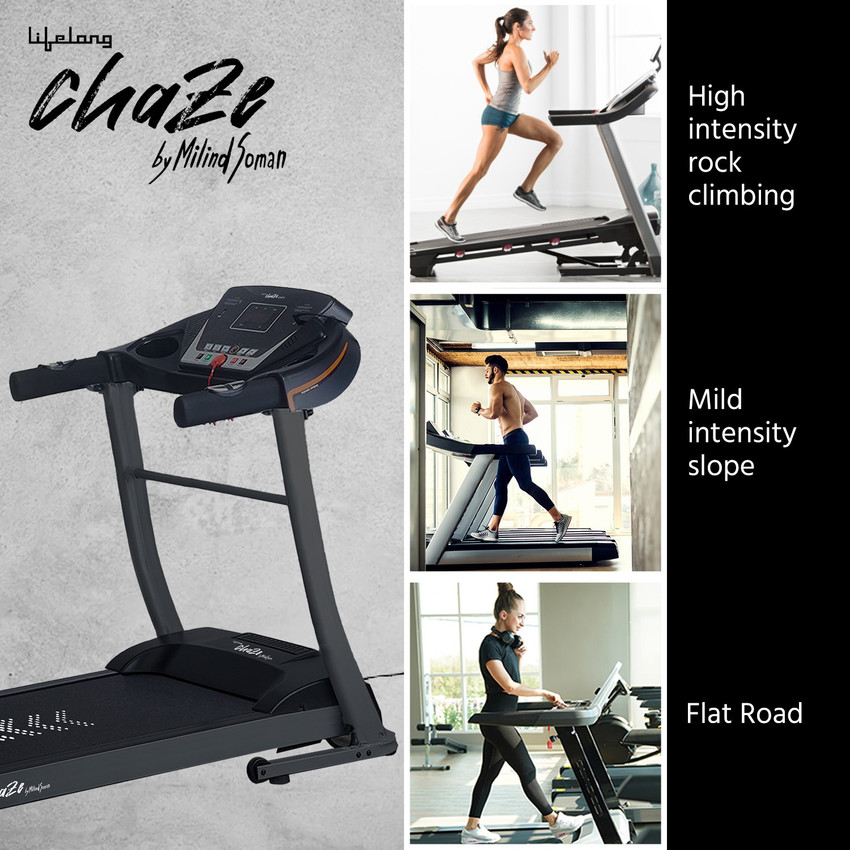 Lifelong Chaze by Milind Soman CZTM25 Fit Pro 2.5 HP with Heart Rate Sensor Treadmill Buy Lifelong Chaze by Milind Soman CZTM25 Fit Pro 2.5 HP with Heart Rate Sensor Treadmill