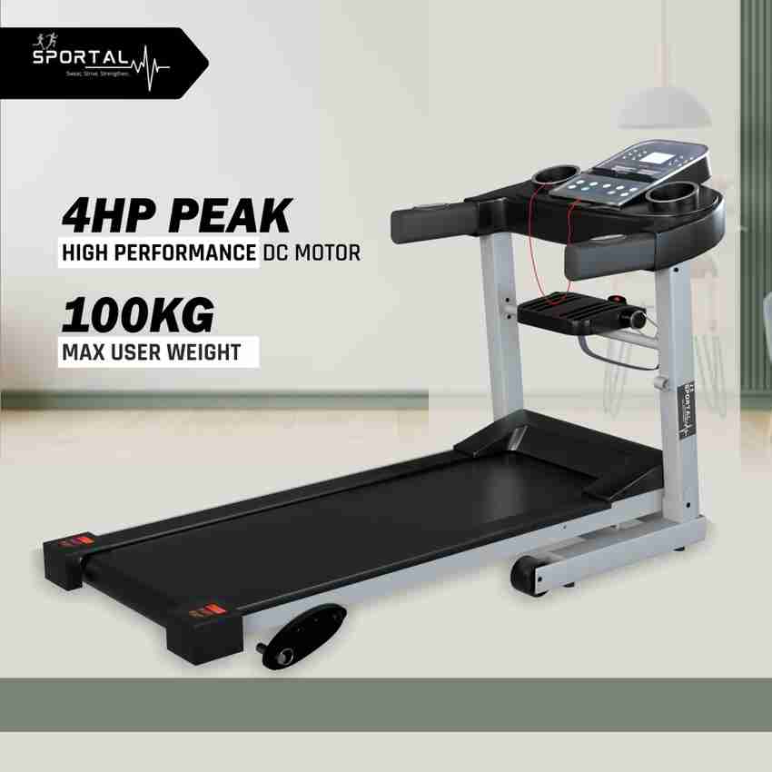 Sportal STM110M Motorized Running with Massager for Home Gym Cardio for Weight Loss Treadmill