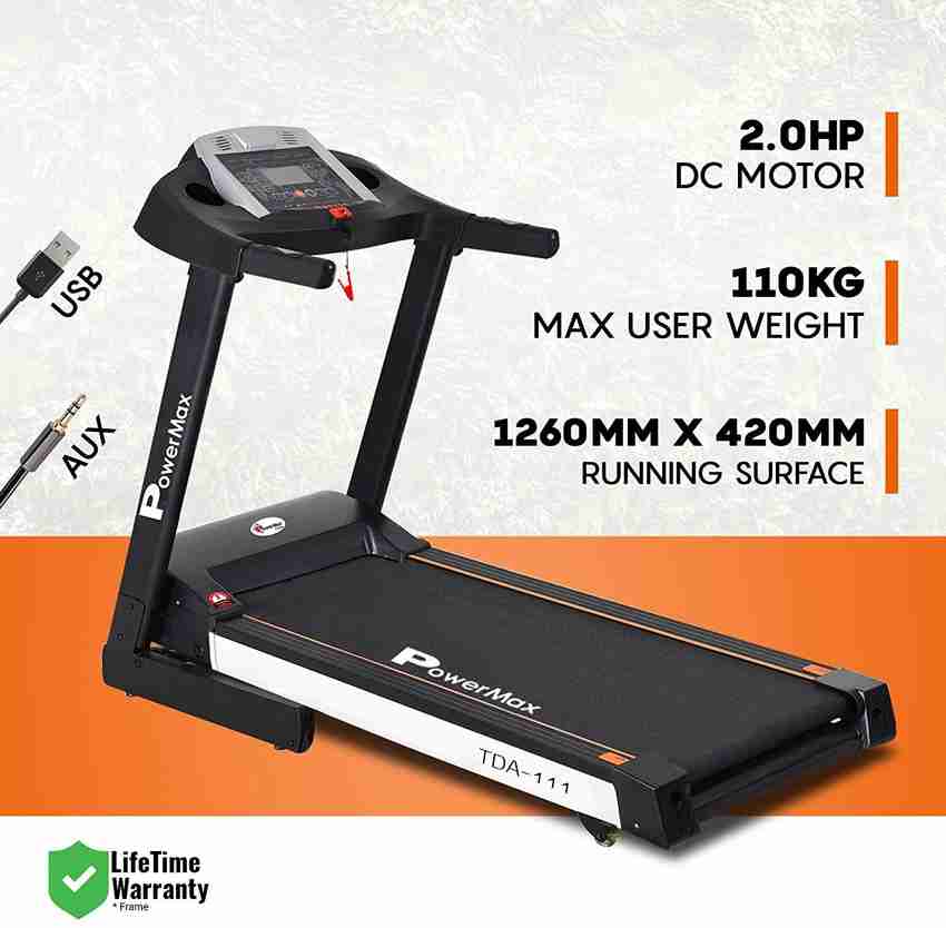 Powermax Fitness TDA 111 4HP Peak LCD Disp. BMI Spring Resistance Pro Workout Foldable Home Treadmill Buy Powermax Fitness TDA 111 4HP Peak LCD Disp. BMI Spring Resistance Pro Workout Foldable Home Tr...