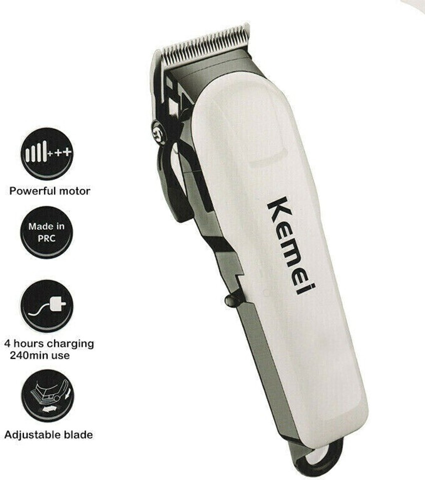 Kemei Ak bazaar Professional Hair Trimmer Runtime : 240 min Trimmer for Men & Women ( White ) Grooming Kit 120 min Runtime 4 Length Settings Kemei Ak bazaar Professional Hair Trimmer Runtime : 240 min Trimmer for Men & Women ( White ) Grooming Kit 120 min Runtime 4 Length Settings